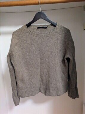 Jenni Kayne Everyday Sweater Taupe Brown Wool Cashmere blend Size Large